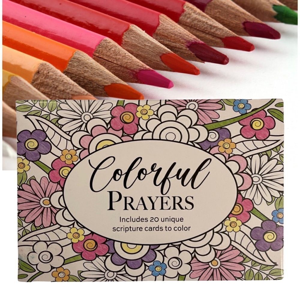 CrownJewlz Adult Coloring Floral Prayer & Scripture Cards (20 ct set)